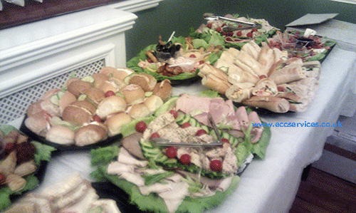 platters of food for a wedding in Northumberland