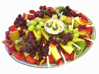sliced fresh fruit platter