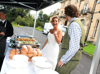 Bride and groom at the wedding